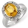 Image 1 : 3.40 ctw Yellow Sapphire & Diamond Ring 10k White Gold - REF-47F3M