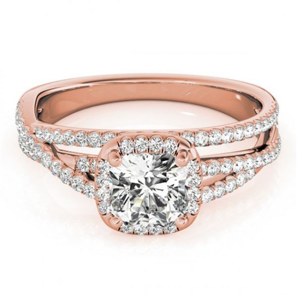 1 ctw Certified VS/SI Cushion Diamond Halo Ring 18k Rose Gold - REF-137Y5X