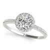 0.75 ctw Certified VS/SI Diamond Halo Ring 18k White Gold - REF-88M6G