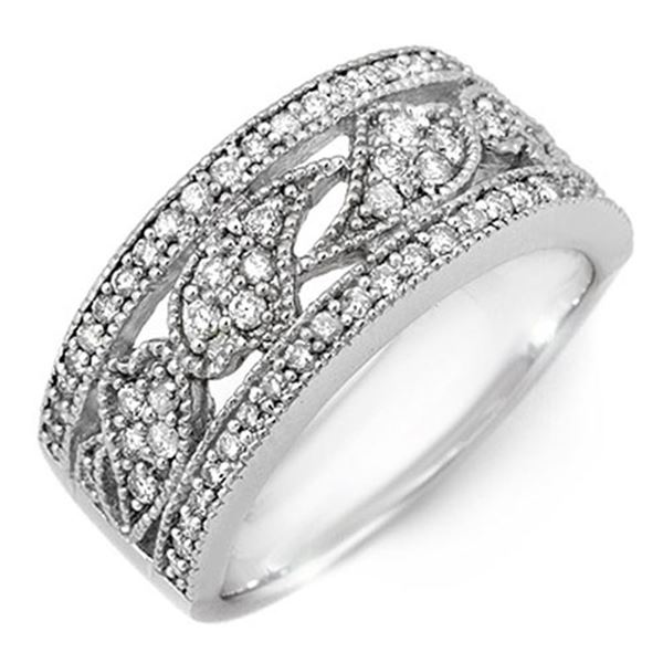 0.75 ctw Certified VS/SI Diamond Ring 10k White Gold - REF-51X8A