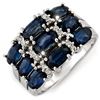 Image 1 : 3.15 ctw Blue Sapphire & Diamond Ring 18k White Gold - REF-50A8N