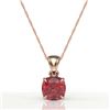 Image 2 : 2 ctw Cushion Cut Pink Tourmaline Designer Necklace 14k Rose Gold - REF-30N2F