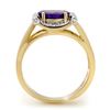 Image 2 : 2.18 ctw Tanzanite & Diamond Men's Ring 10k Yellow Gold - REF-53N5F