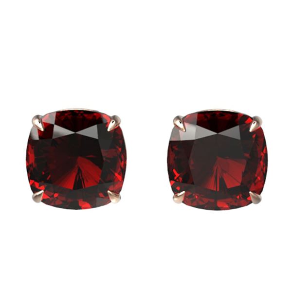 12 ctw Cushion Cut Garnet Designer Stud Earrings 14k Rose Gold - REF-26K8Y