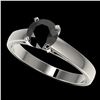 Image 1 : 1.25 ctw Fancy Black Diamond Solitaire Engagment Ring 10k White Gold - REF-26X6A