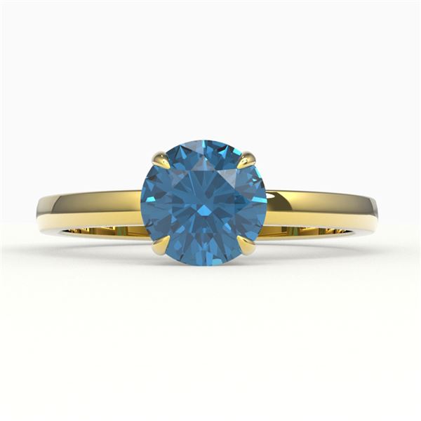 2 ctw London Blue Topaz Engagment Ring 18k Yellow Gold - REF-23H2R