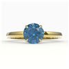 Image 1 : 2 ctw London Blue Topaz Engagment Ring 18k Yellow Gold - REF-23H2R