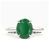 Image 1 : 3.50 ctw Emerald Designer Solitaire Ring 18k White Gold - REF-34R3K