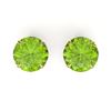 Image 1 : 4 ctw Peridot Designer Solitaire Stud Earrings 18k Yellow Gold - REF-25K9Y