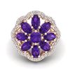 Image 2 : 3 ctw Amethyst & VS/SI Diamond Cluster Designer Ring 10k Rose Gold - REF-49G3W