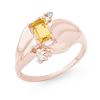 Image 1 : 0.72 ctw Citrine & Diamond Ring 10k Rose Gold - REF-18H2R