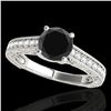 Image 1 : 1.32 ctw Certified VS Black Diamond Solitaire Ring 10k White Gold - REF-43Y2X