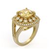 Image 2 : 7.22 ctw Canary Citrine & Diamond Victorian Ring 14K Yellow Gold - REF-135G5W