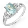 Image 1 : 1.06 ctw Blue Topaz & Diamond Ring 18k White Gold - REF-17A3N
