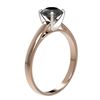 Image 3 : 1 ctw Fancy Black Diamond Solitaire Engagment Ring 10k Rose Gold - REF-23X2A