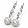 Image 3 : 1.44 ctw Diamond & Pearl Earrings 18K White Gold - REF-162N9F
