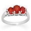 Image 1 : 1.29 ctw Red Sapphire & Diamond Ring 10k White Gold - REF-21H8R