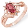 Image 1 : 0.79 ctw Pink Tourmaline & Diamond Ring 14k Rose Gold - REF-21F3M