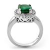 Image 2 : 4.40 ctw Emerald & Diamond Ring 10k White Gold - REF-42H3R