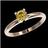 Image 2 : 0.55 ctw Certified Intense Yellow Diamond Engagment Ring 10k Rose Gold - REF-47G9W