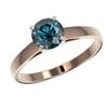 Image 2 : 1.08 ctw Certified Intense Blue Diamond Engagment Ring 10k Rose Gold - REF-97M2G