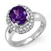 Image 1 : 3.90 ctw Tanzanite & Diamond Ring 10k White Gold - REF-115F5M