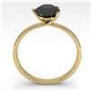 Image 2 : 1.0 ctw Black Certified Diamond Engagment Ring Martini 14k Yellow Gold - REF-25W9H
