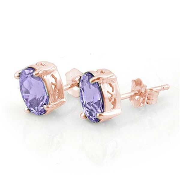 2.0 ctw Tanzanite Earrings 14k Rose Gold - REF-23X9A