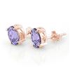 Image 1 : 2.0 ctw Tanzanite Earrings 14k Rose Gold - REF-23X9A