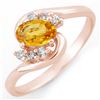 Image 1 : 0.70 ctw Yellow Sapphire & Diamond Ring 14k Rose Gold - REF-18R5K