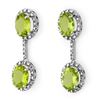 Image 2 : 8.10 ctw Peridot & Diamond Earrings 14k White Gold - REF-80X5A