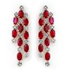 Image 1 : 4.03 ctw Ruby & Diamond Earrings 14k Yellow Gold - REF-109N3F