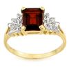 Image 1 : 2.37 ctw Garnet & Diamond Ring 10k Yellow Gold - REF-14R8K