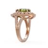 Image 3 : 5.02 ctw Certified Tourmaline & Diamond Victorian Ring 14K Rose Gold - REF-172X8A