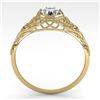 Image 3 : 0.50 ctw VS/SI Diamond Engagment Ring Art Deco 18k Yellow Gold - REF-107H3R