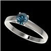 Image 1 : 0.54 ctw Certified Intense Blue Diamond Engagment Ring 10k White Gold - REF-41A2N