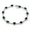 Image 1 : 10.40 ctw Emerald & Diamond Bracelet 10k White Gold - REF-125R5K