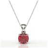 Image 2 : 2 ctw Cushion Cut Pink Tourmaline Designer Necklace 18k White Gold - REF-30M2G