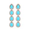 Image 1 : 6.20 ctw Turquoise & Diamond Micro Pave Halo Earrings 10k Rose Gold - REF-158X2A
