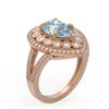 Image 2 : 3.82 ctw Certified Aquamarine & Diamond Victorian Ring 14K Rose Gold - REF-168A8N