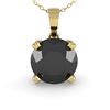 Image 2 : 1 ctw Black Diamond Designer Necklace 14k Yellow Gold - REF-27M2G