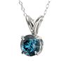 Image 2 : 0.53 ctw Certified Intense Blue Diamond Necklace 10k White Gold - REF-34X4A