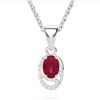 Image 2 : 1.25 ctw Ruby & Micro Pave VS/SI Diamond Necklace 10k White Gold - REF-18F4M