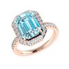 Image 2 : 6.03 ctw Sky Blue Topaz & Micro Pave VS/SI Diamond Ring 14k Rose Gold - REF-41Y6X