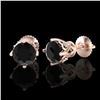 Image 2 : 1.26 ctw Fancy Black Diamond Art Deco Stud Earrings 18k Rose Gold - REF-52M3G