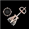 Image 3 : 1.26 ctw Fancy Black Diamond Art Deco Stud Earrings 18k Rose Gold - REF-52M3G