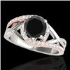 Image 1 : 1.3 ctw Certified VS Black Diamond Bypass Solitaire Ring 10k 2Tone Gold - REF-52H3R