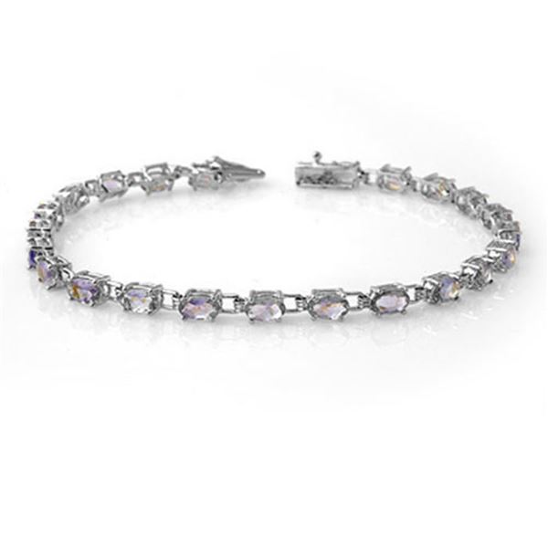 5.0 ctw Tanzanite Bracelet 14k White Gold - REF-87R3K