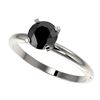 Image 1 : 1 ctw Fancy Black Diamond Solitaire Engagment Ring 10k White Gold - REF-22A3N