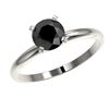 Image 2 : 1 ctw Fancy Black Diamond Solitaire Engagment Ring 10k White Gold - REF-22A3N